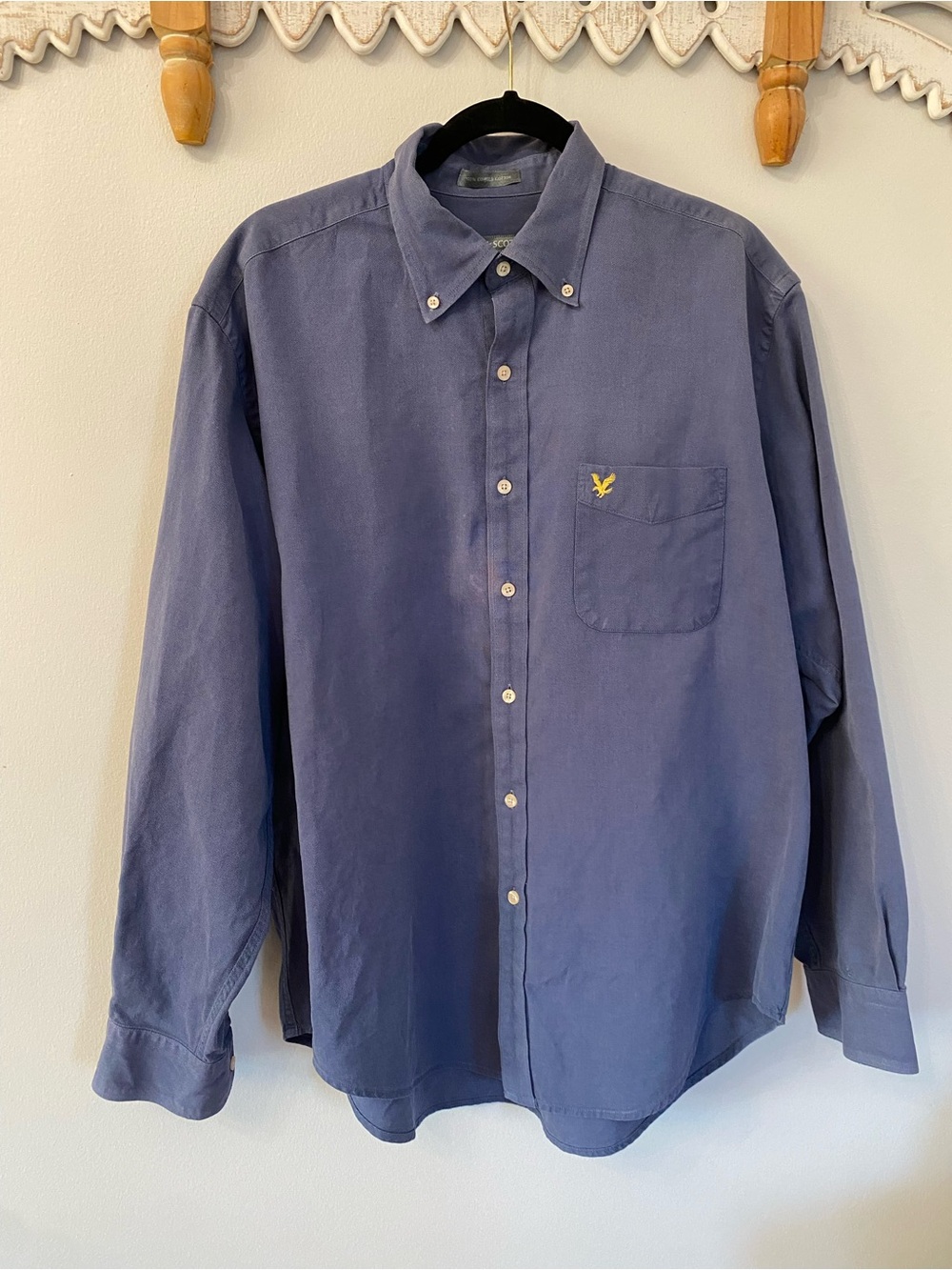Lyle & Scott Scotland Men's Blue Cotton Button-Down Shirt